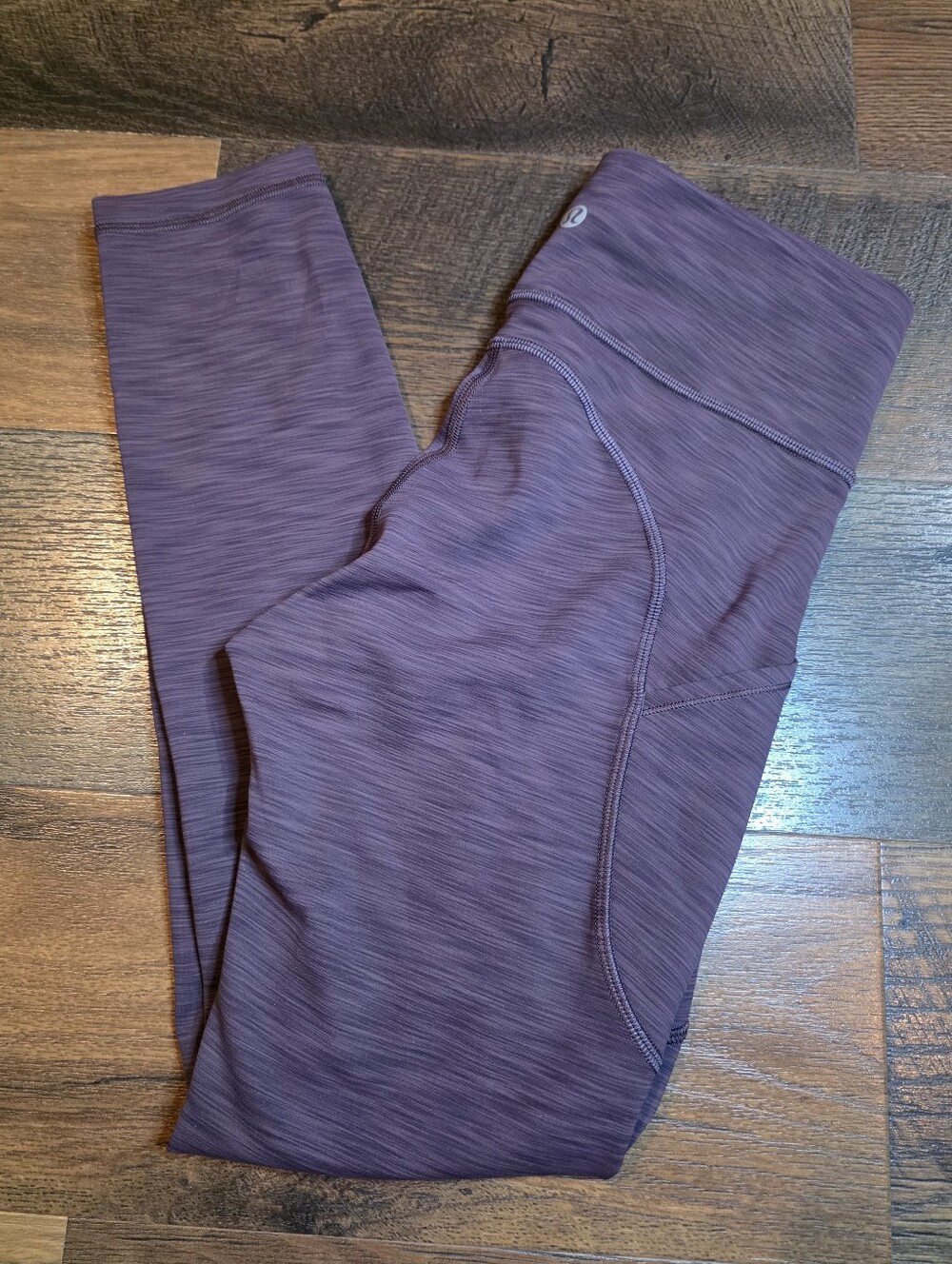 Lululemon Athletica Invigorate High Rise Heathered Purple Performance Leggings